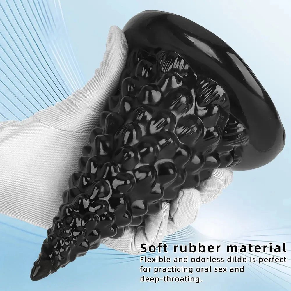 Black textured cone anal expansion plug, photo 6
