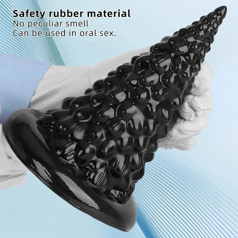 Black textured cone anal expansion plug, photo 7
