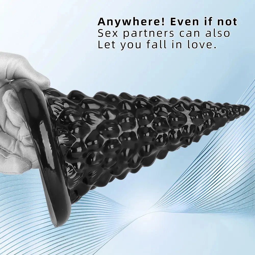 Black textured cone anal expansion plug, photo 8
