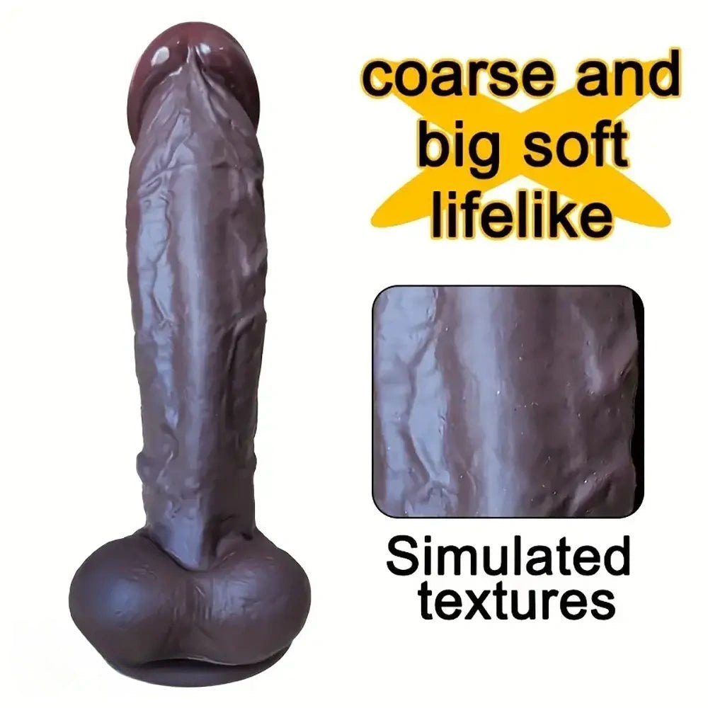 Ebony realistic silicone dildo, photo 3