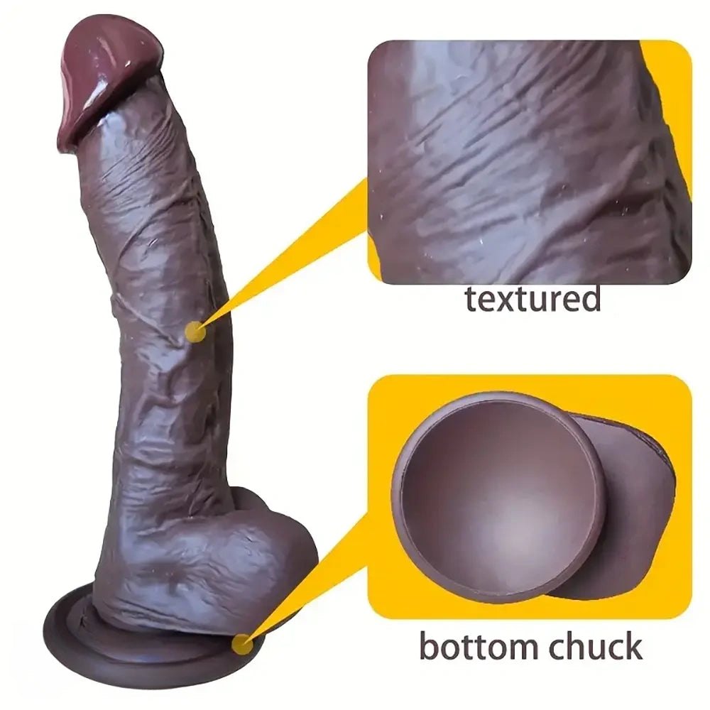 Ebony realistic silicone dildo, photo 4
