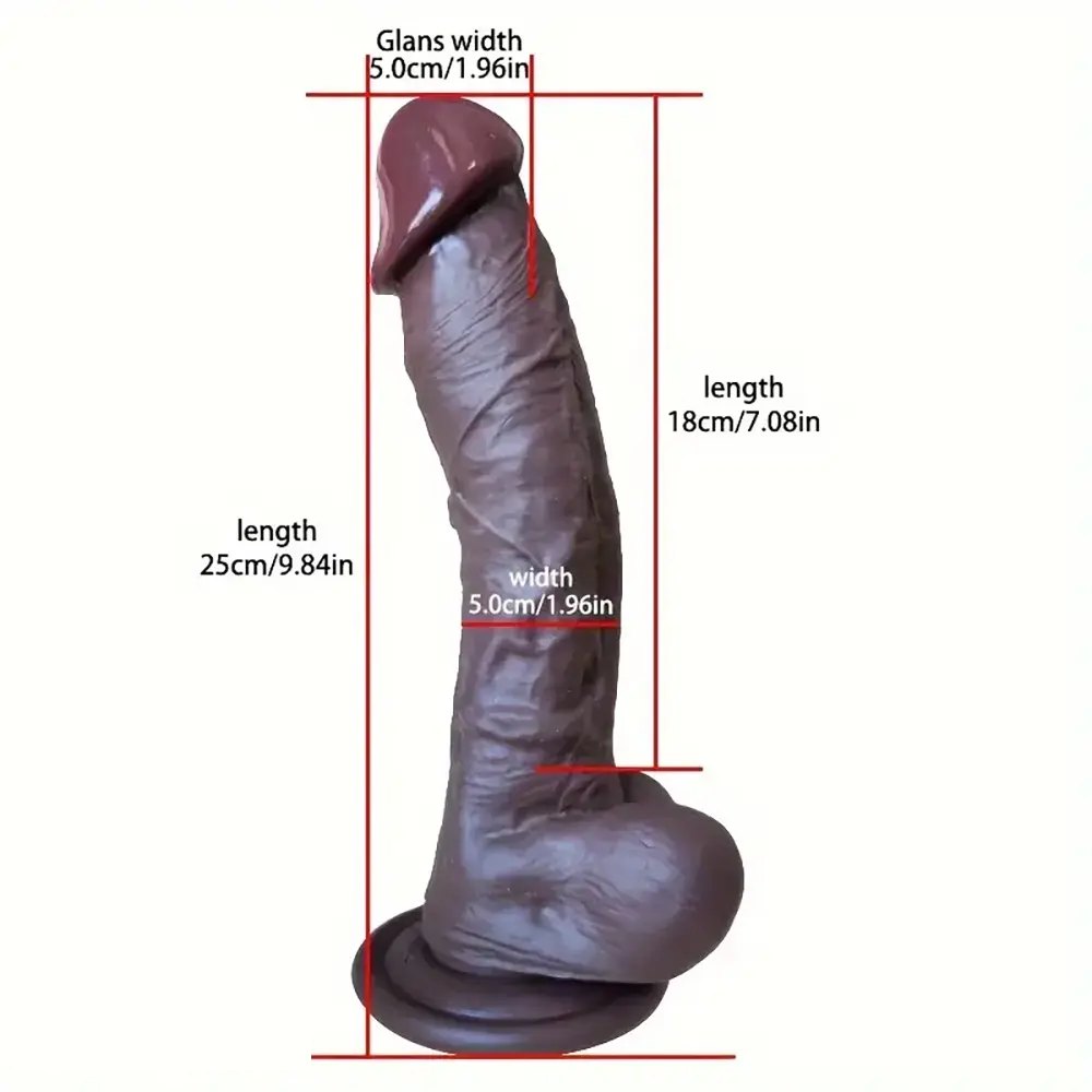 Ebony realistic silicone dildo, photo 5