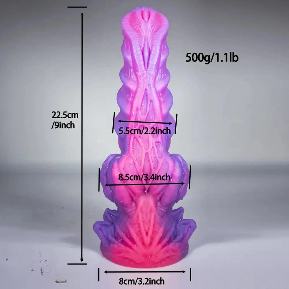 Thick ridged fantasy monster silicone dildo, photo 14