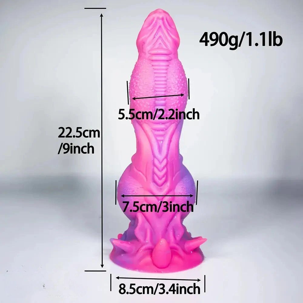 Thick ridged fantasy monster silicone dildo, photo 15