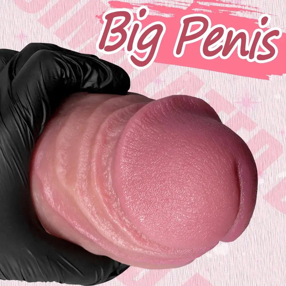 Flesh silicone curved g-spot strap-on dildo, photo 9