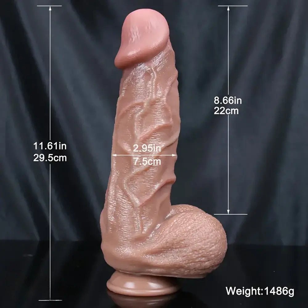 Flesh tone realistic silicone dildo, photo 9