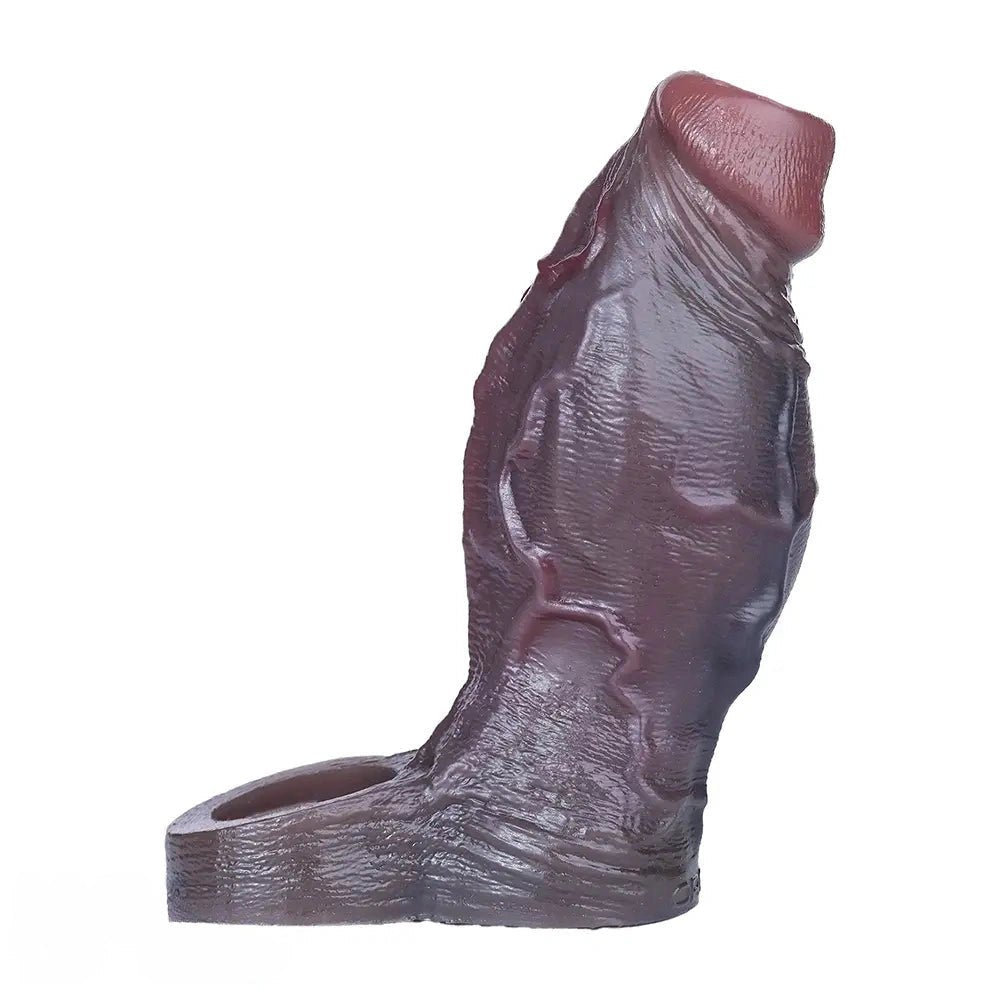 Coffee silicone dildo with hollow base, photo 1
