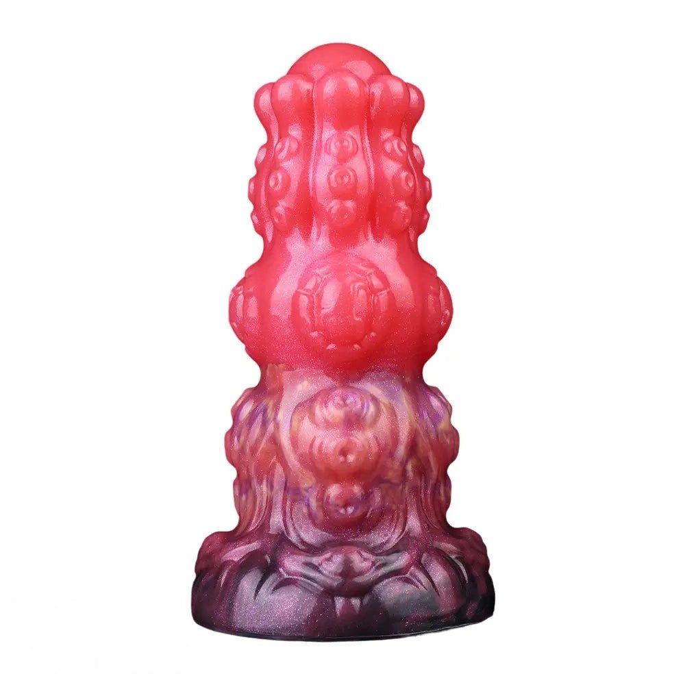 Red thick monster silicone fantasy dildo, photo 1