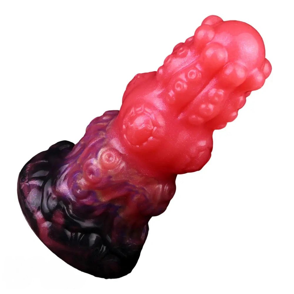 Red thick monster silicone fantasy dildo, photo 11