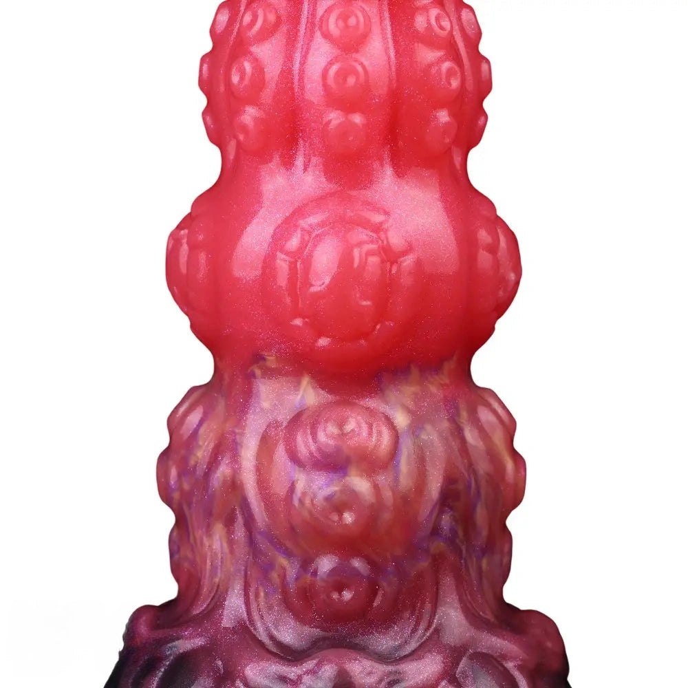 Red thick monster silicone fantasy dildo, photo 4