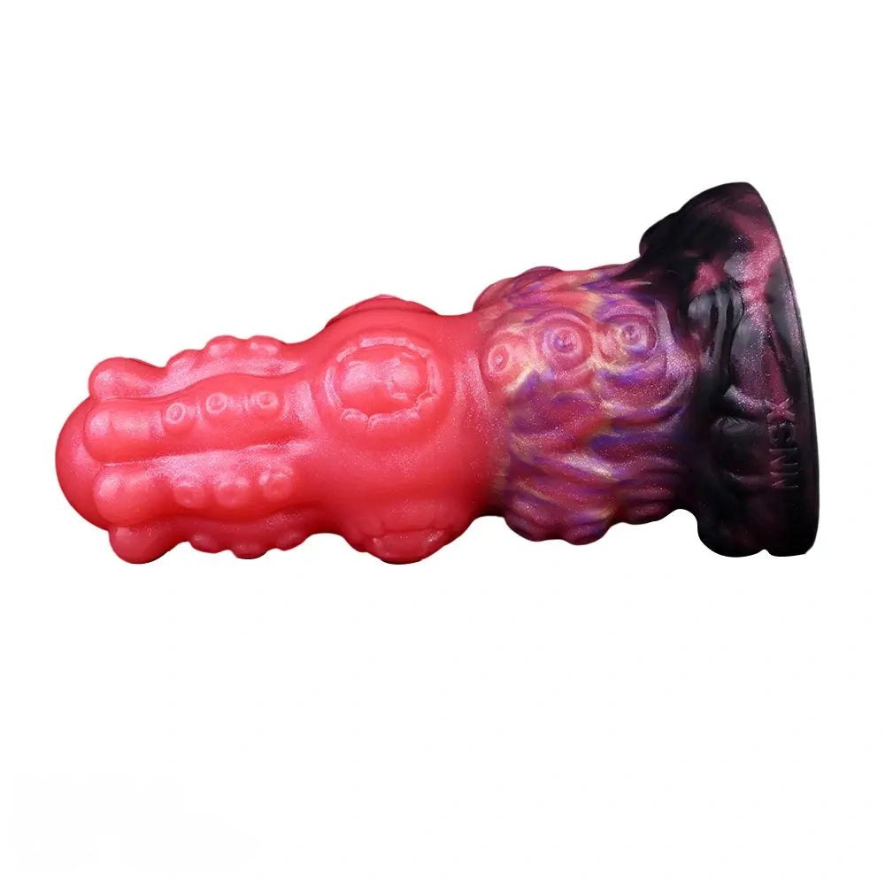 Red thick monster silicone fantasy dildo, photo 5