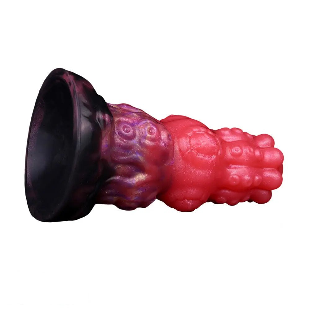 Red thick monster silicone fantasy dildo, photo 8