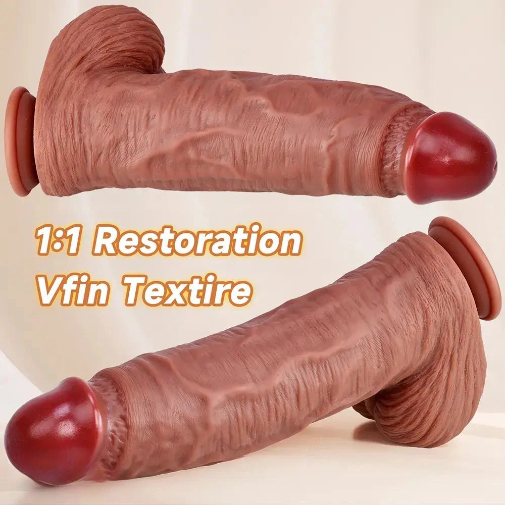 Flesh realistic dildo with balls, photo 6