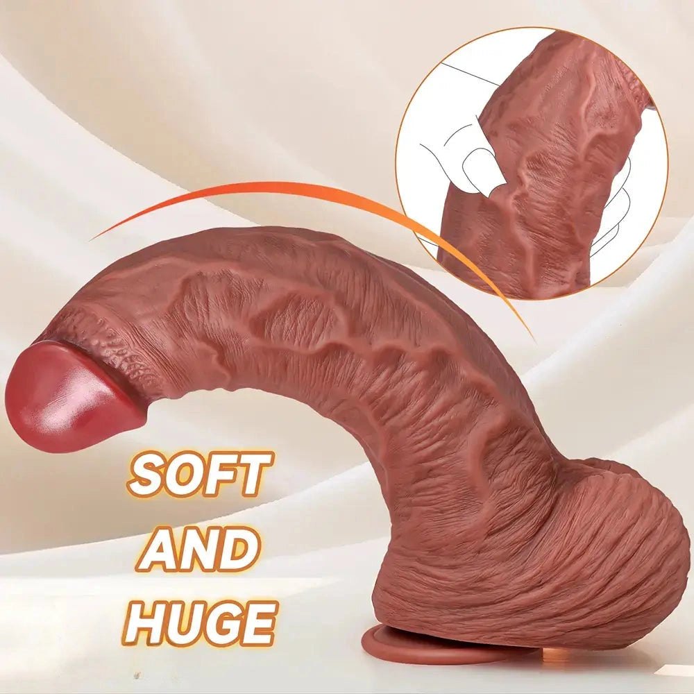 Flesh realistic dildo with balls, photo 8