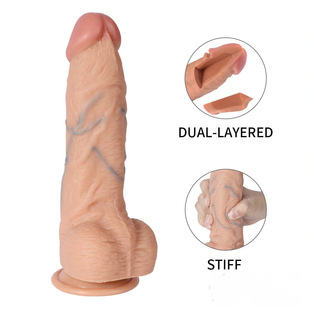 Flesh thick realistic dildo with suction cup base, photo 11