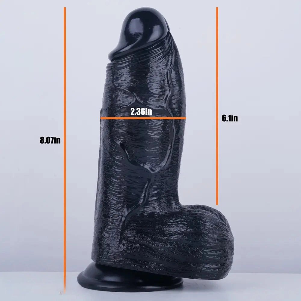 Black thick realistic PVC dildo