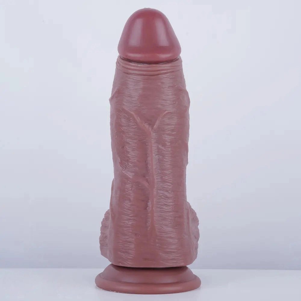 Brown thick realistic PVC dildo