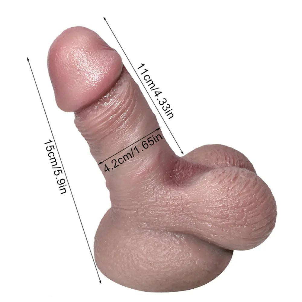 Flesh tone thick realistic silicone dildo, photo 5