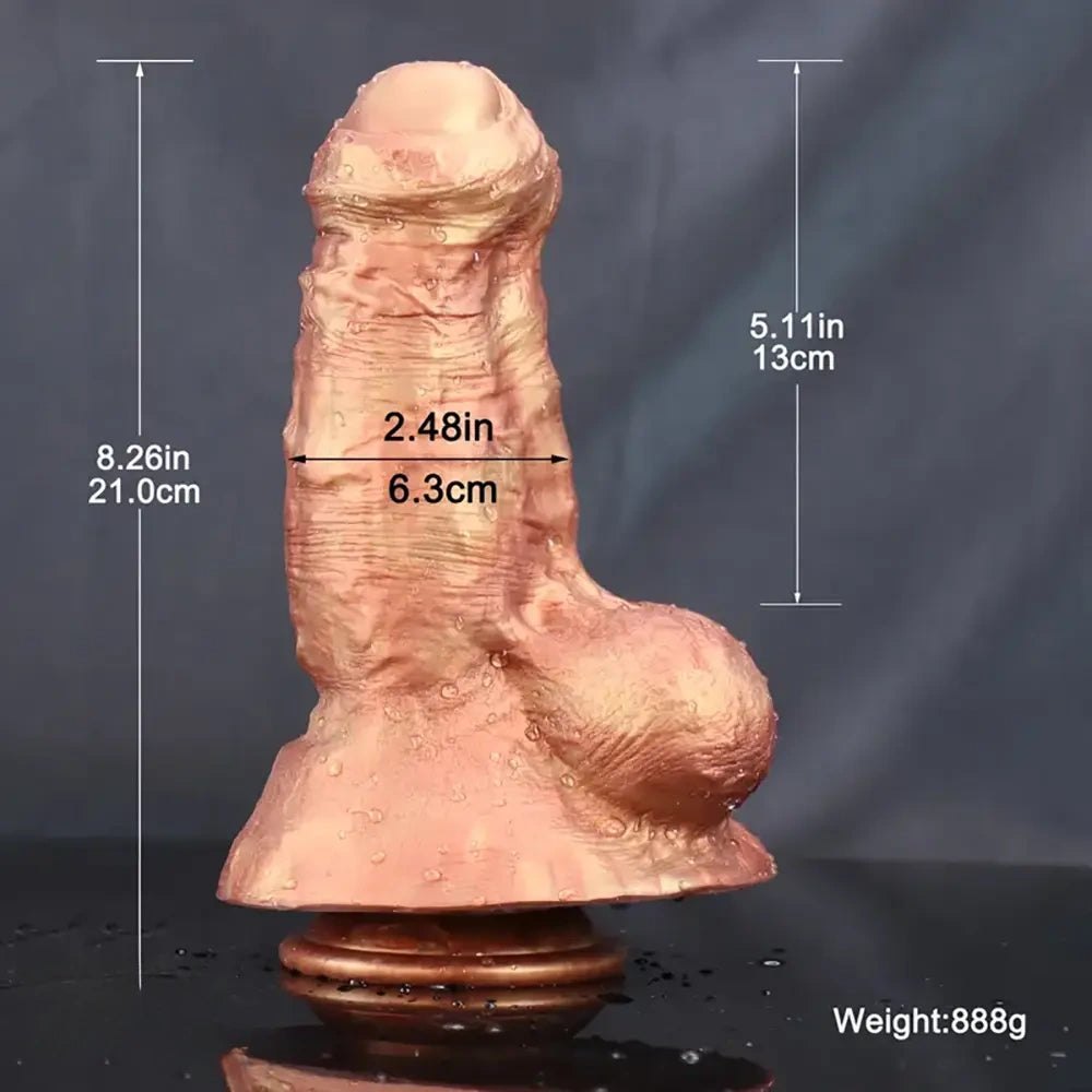 Thick realistic silicone dildo with suction cup base, photo 4