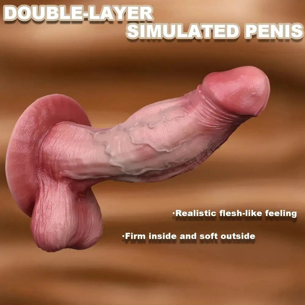 Flesh-toned thick realistic dildo with suction cup base, photo 10