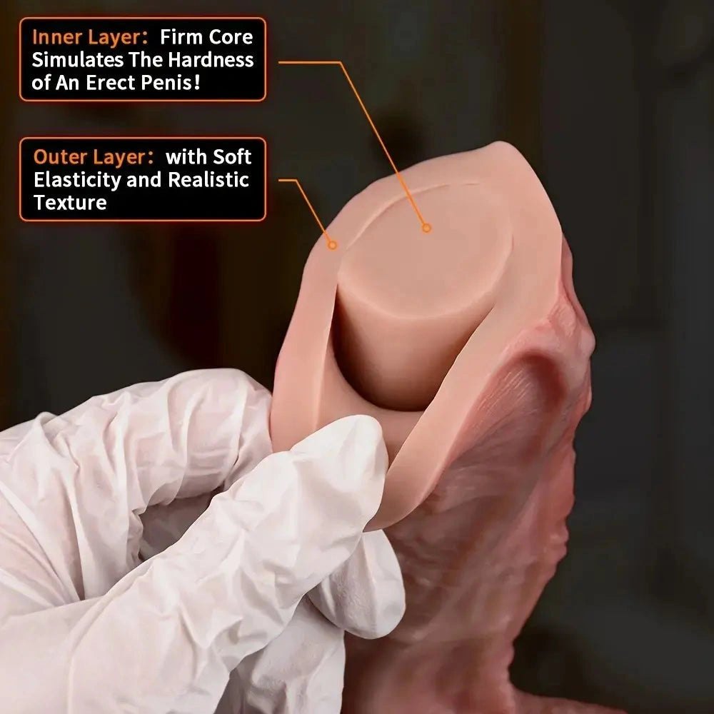 Flesh-toned thick realistic dildo with suction cup base, photo 11