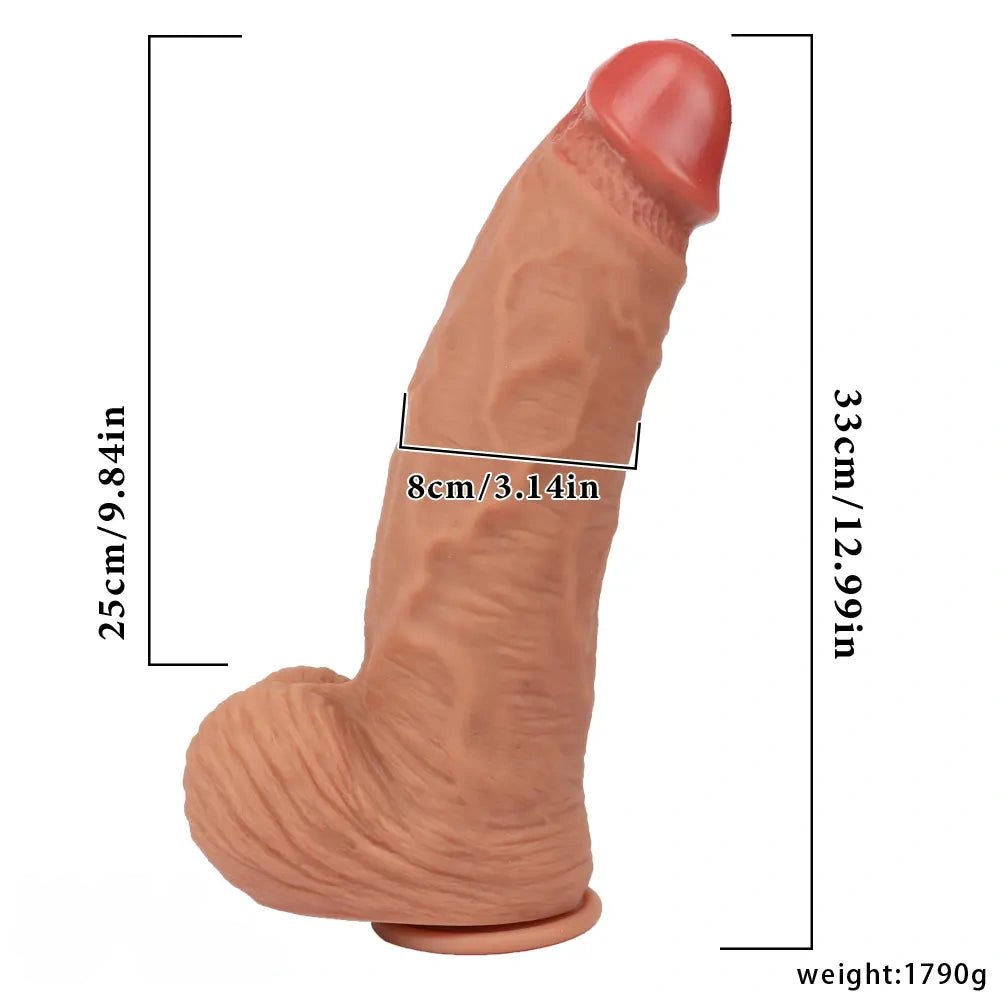 Flesh realistic veined silicone dildo with suction cup base