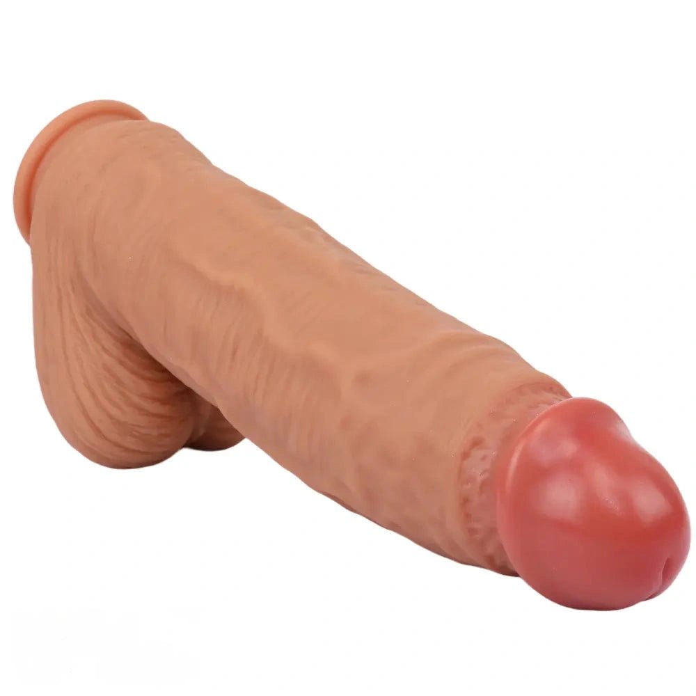 Realistic veined silicone dildo with suction cup base, photo 10