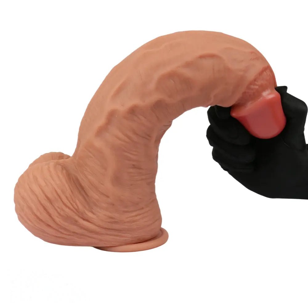 Realistic veined silicone dildo with suction cup base, photo 12
