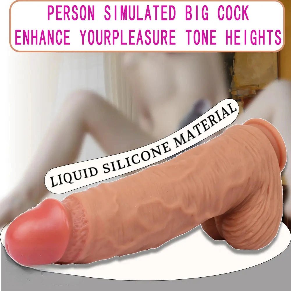 Realistic veined silicone dildo with suction cup base, photo 3