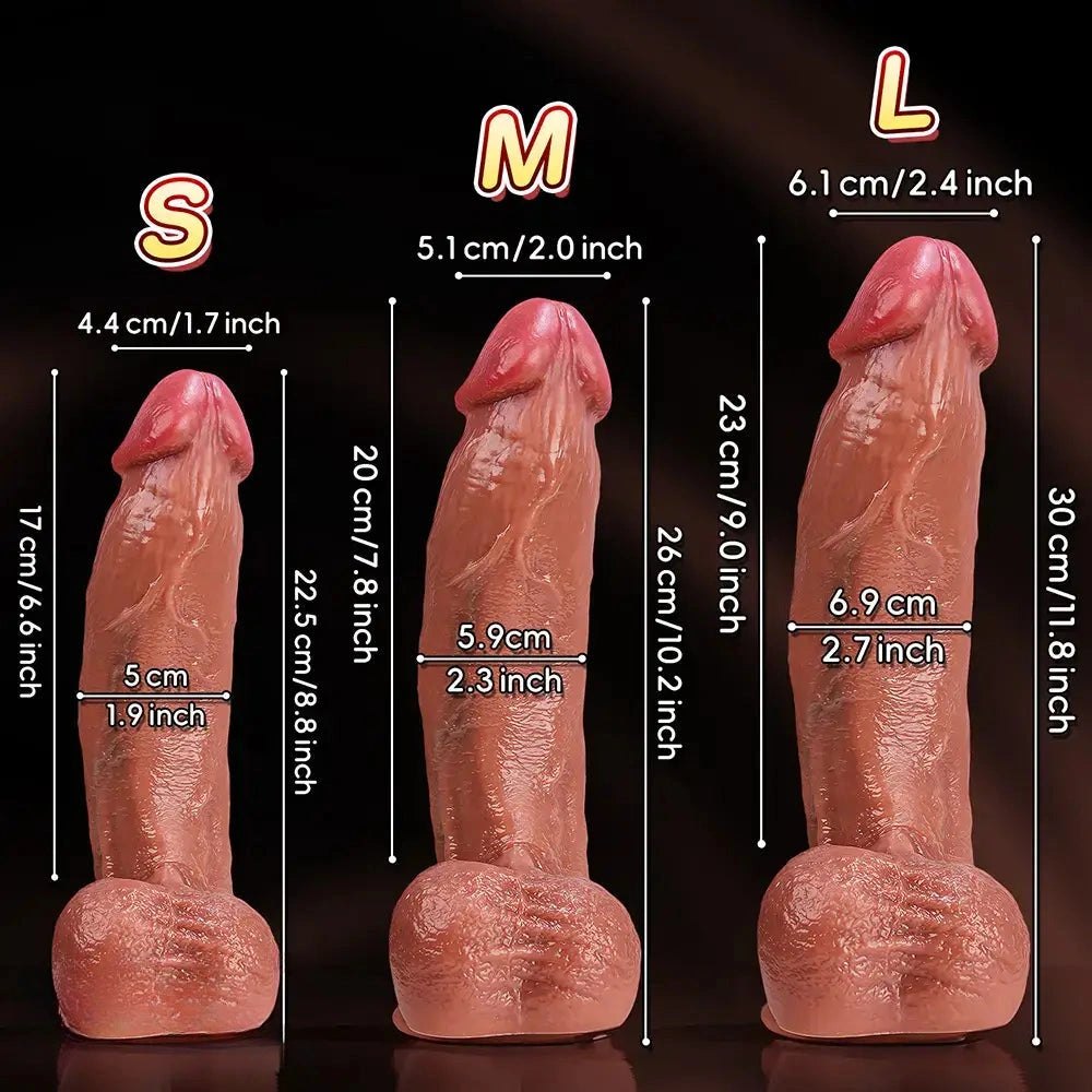 Flesh-tone thick silicone dildo, photo 5