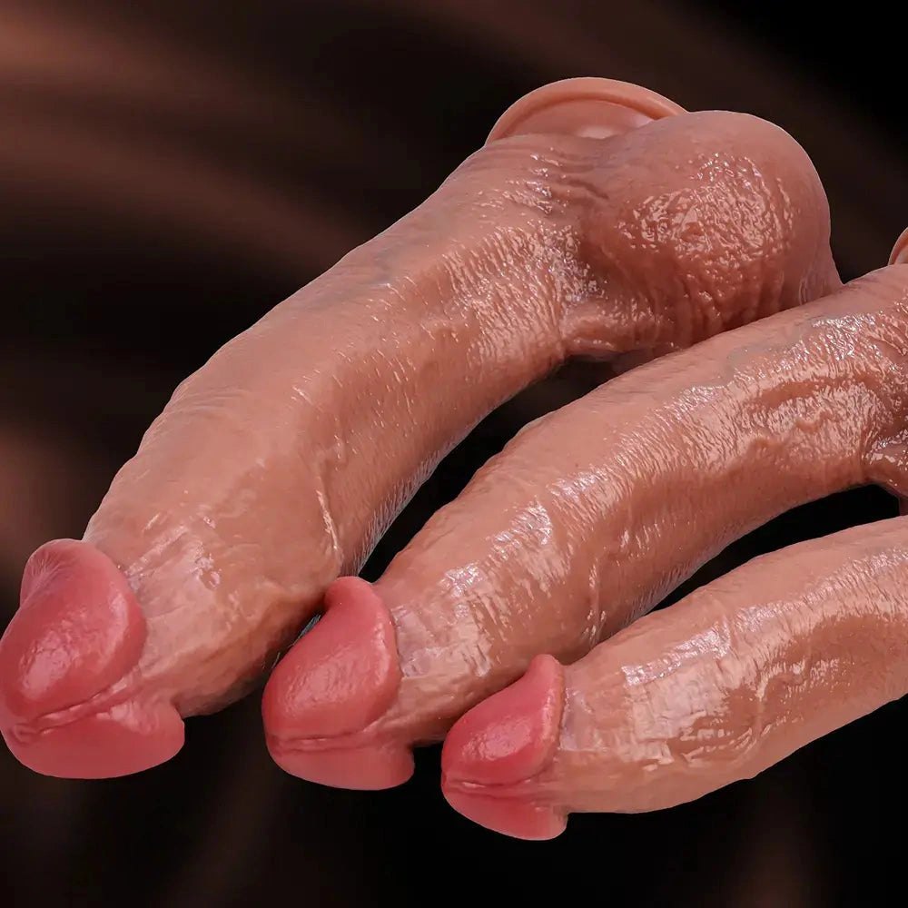Flesh-tone thick silicone dildo, photo 9