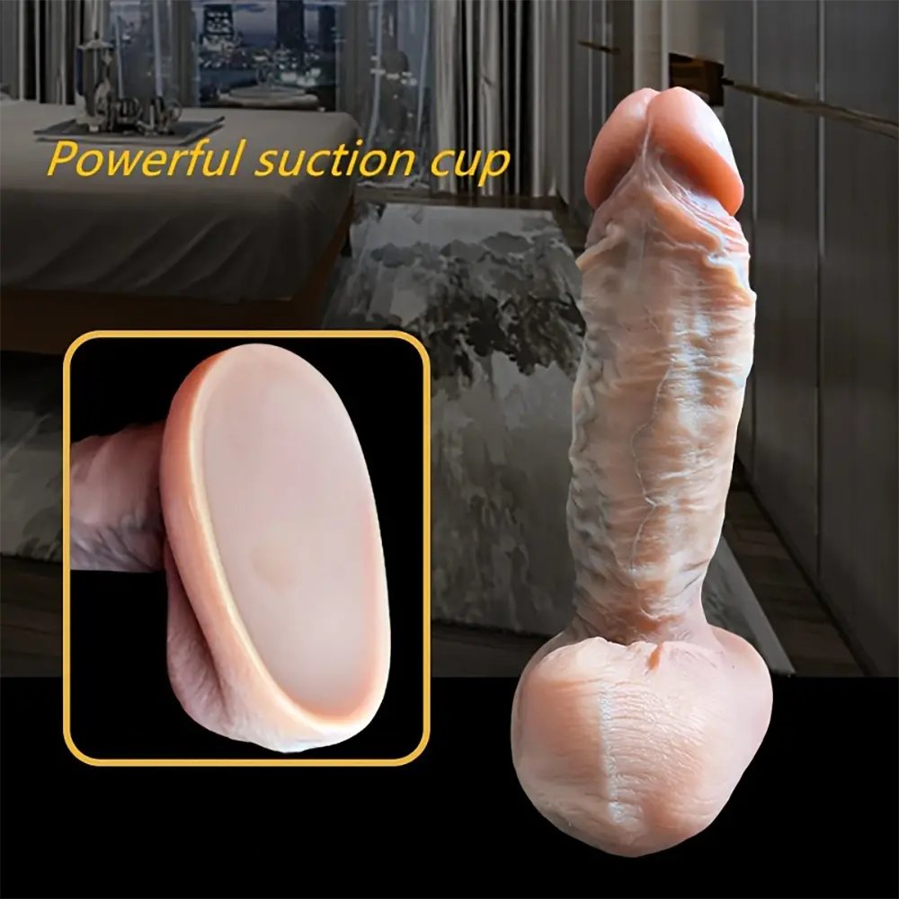 Flesh silicone realistic veined dildo, photo 6
