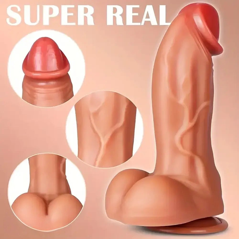 Brown thick remote thrusting dildo, photo 4