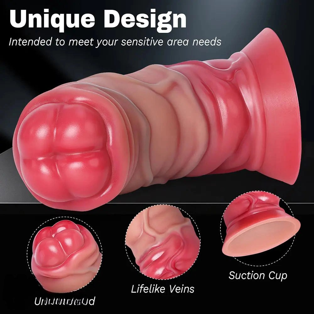 Ribbed flesh silicone anal dildo, photo 6
