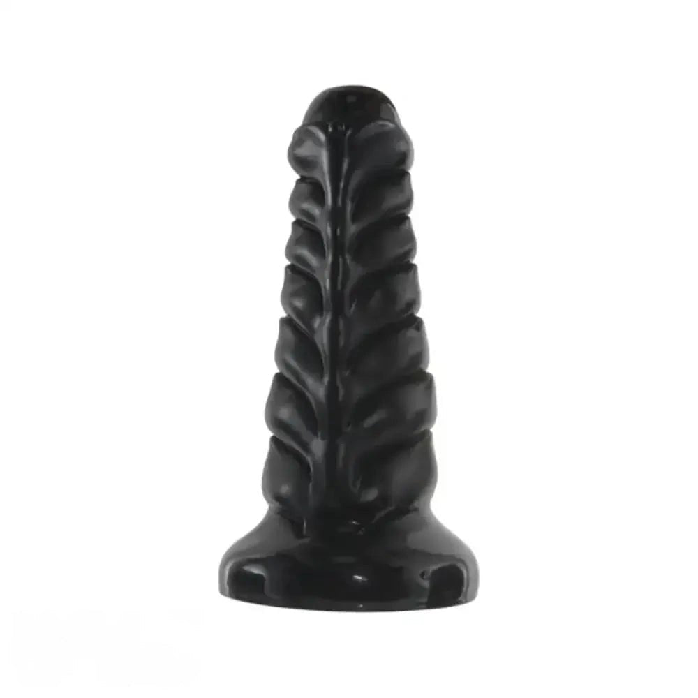 Black ribbed pvc suction cup dildo, photo 8