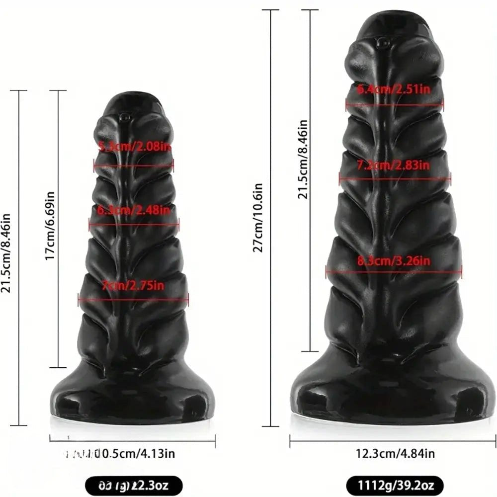 Black ribbed pvc suction cup dildo, photo 9