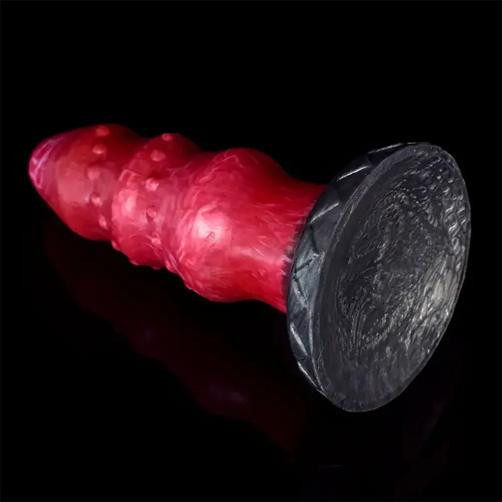 Ribbed spiked fantasy silicone dildo, photo 2