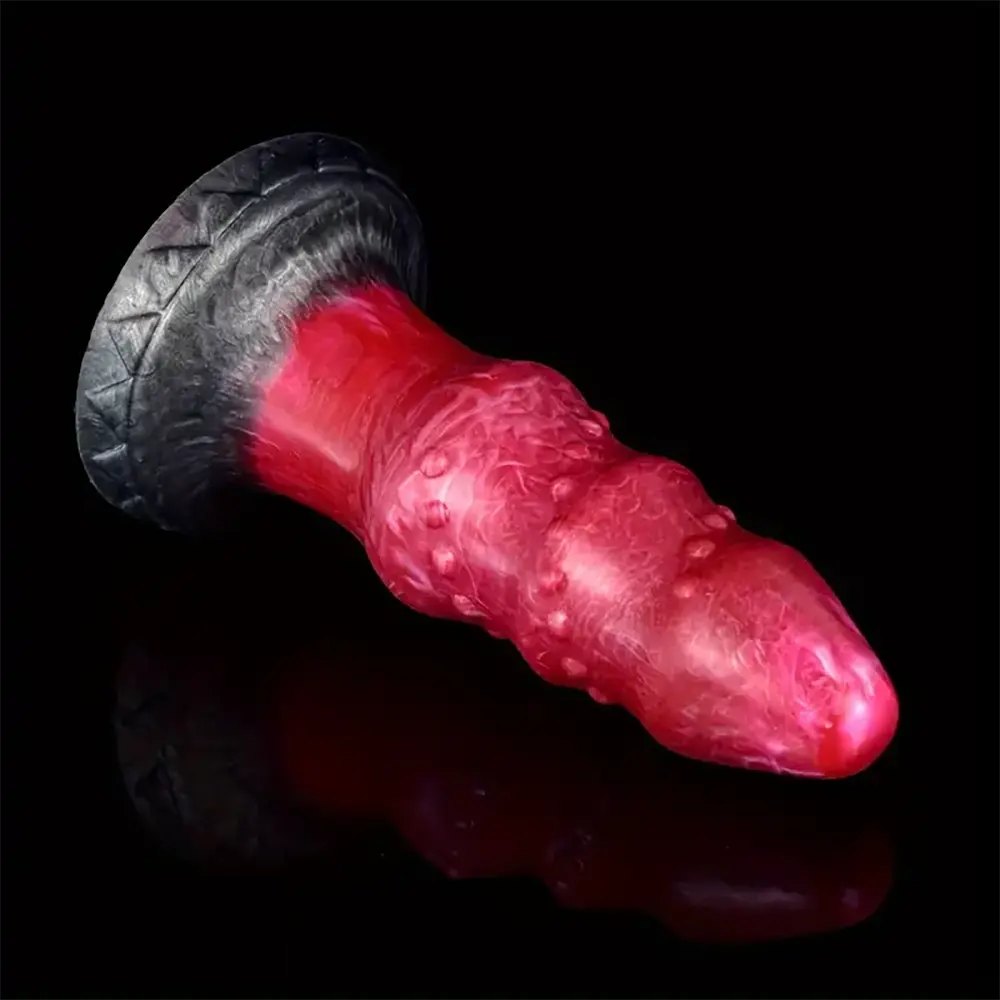 Ribbed spiked fantasy silicone dildo, photo 3