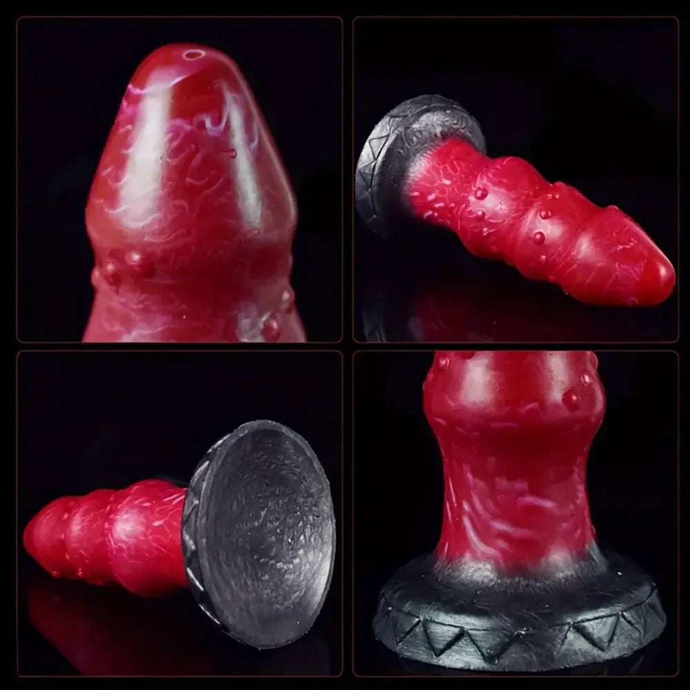 Ribbed spiked fantasy silicone dildo, photo 4