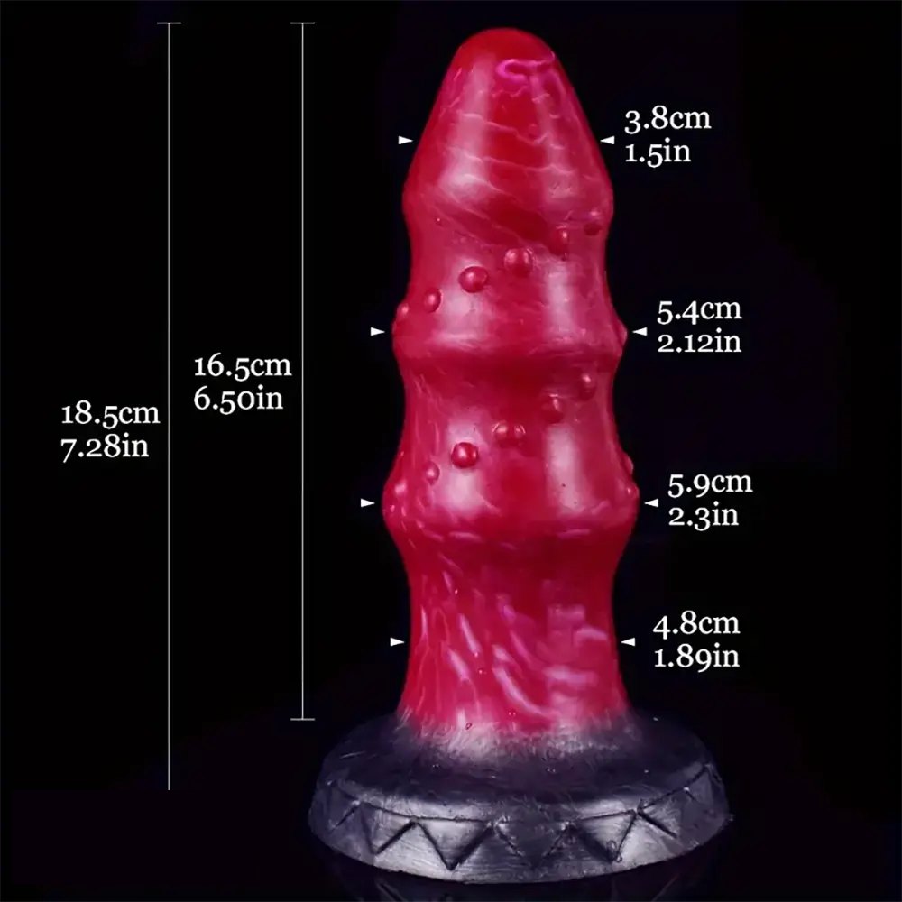 Ribbed spiked fantasy silicone dildo, photo 7