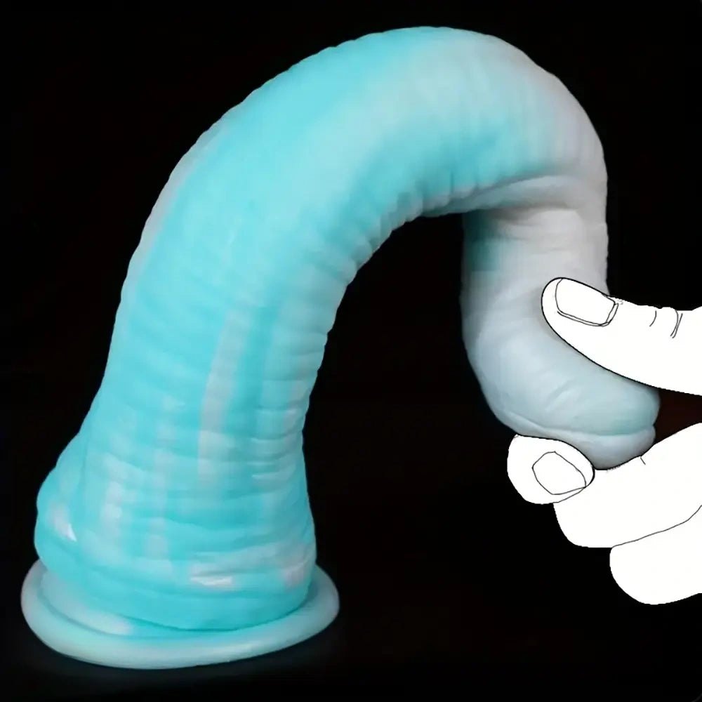 Ribbed segmented fantasy silicone dildo, photo 2