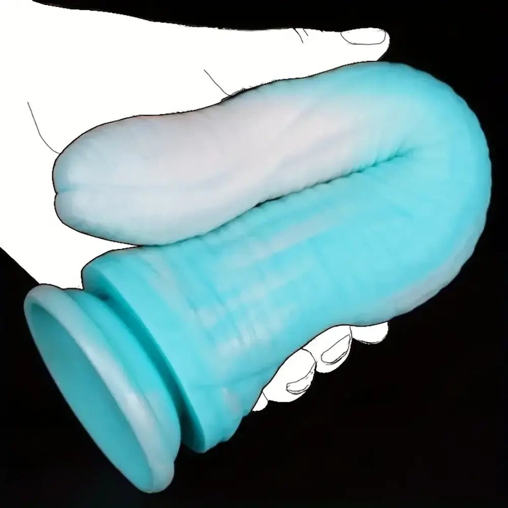 Ribbed segmented fantasy silicone dildo, photo 4
