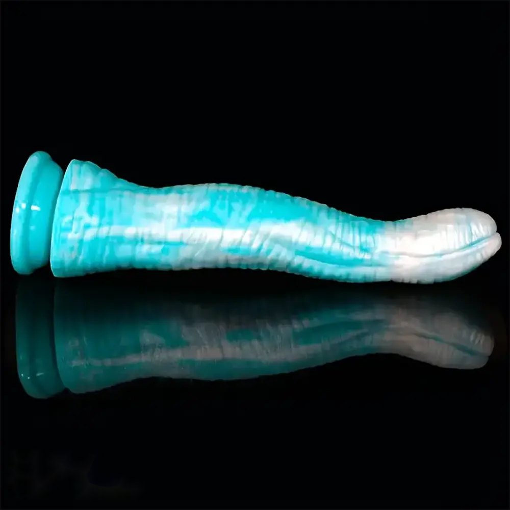 Ribbed segmented fantasy silicone dildo, photo 6