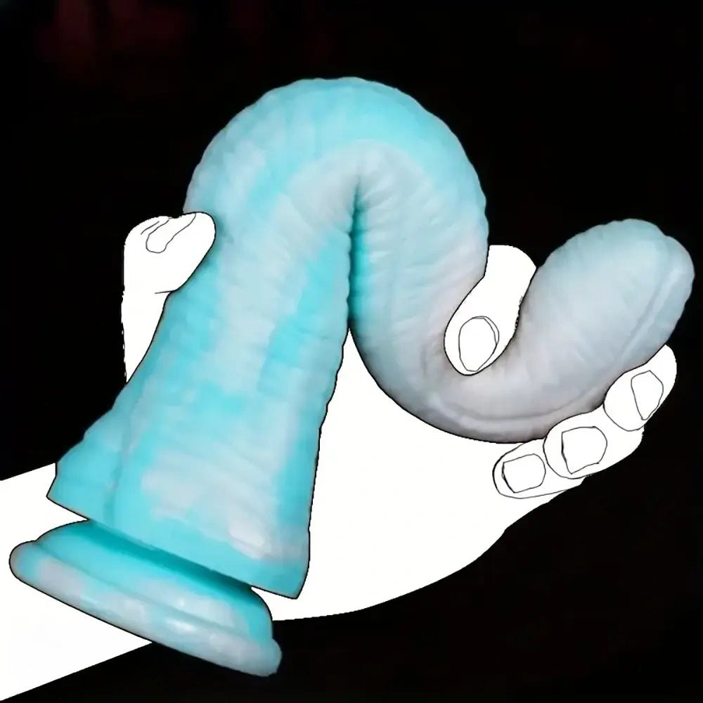 Ribbed segmented fantasy silicone dildo, photo 7