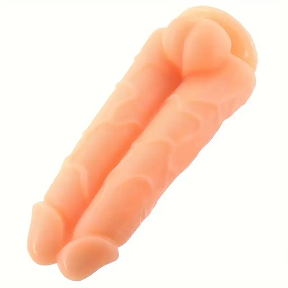 Flesh thick ribbed realistic dildo with rounded head