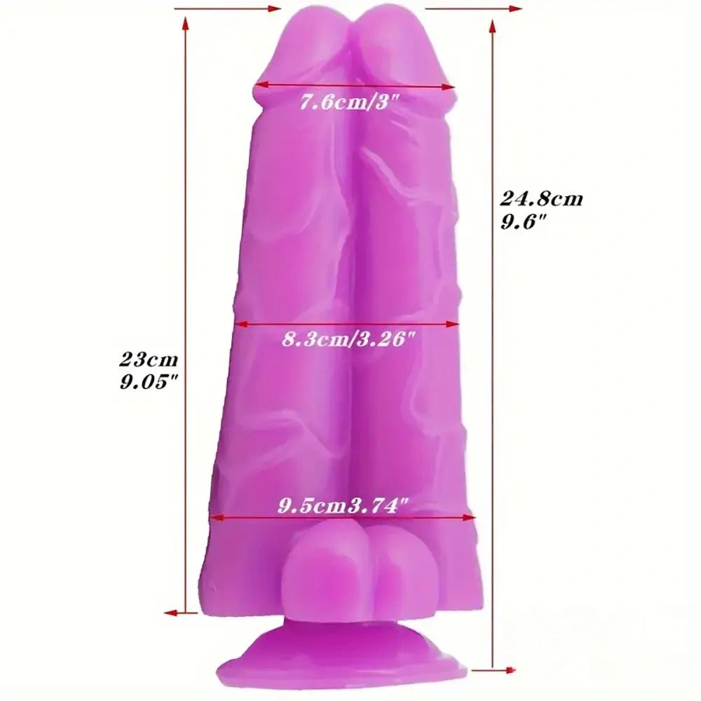 Thick ribbed realistic dildo with rounded head, photo 13