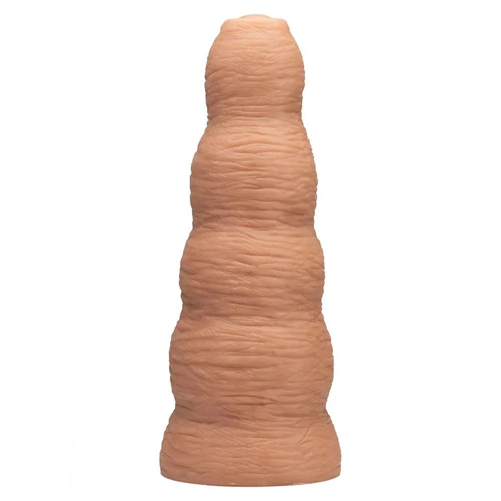 Flesh tone ribbed realistic pvc dildo, photo 1