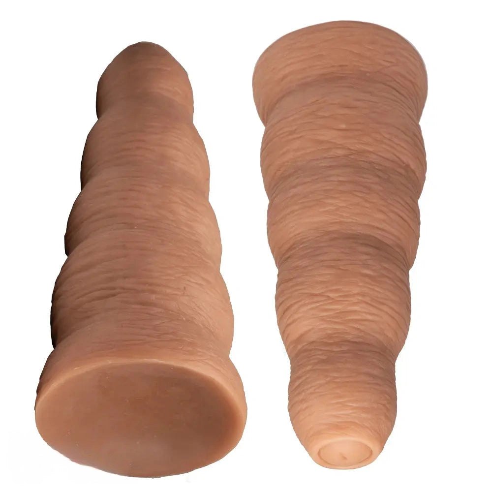 Flesh tone ribbed realistic pvc dildo, photo 2
