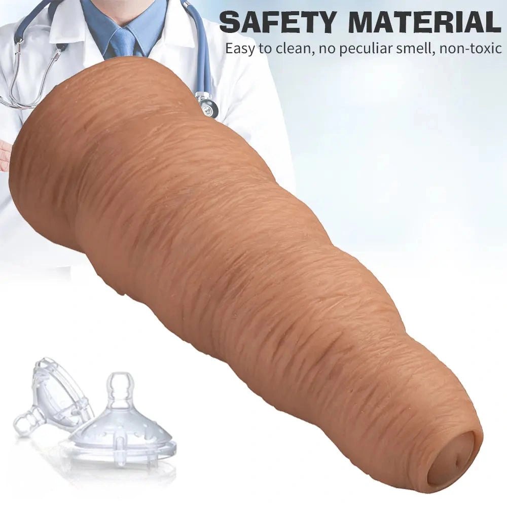 Flesh tone ribbed realistic pvc dildo, photo 3