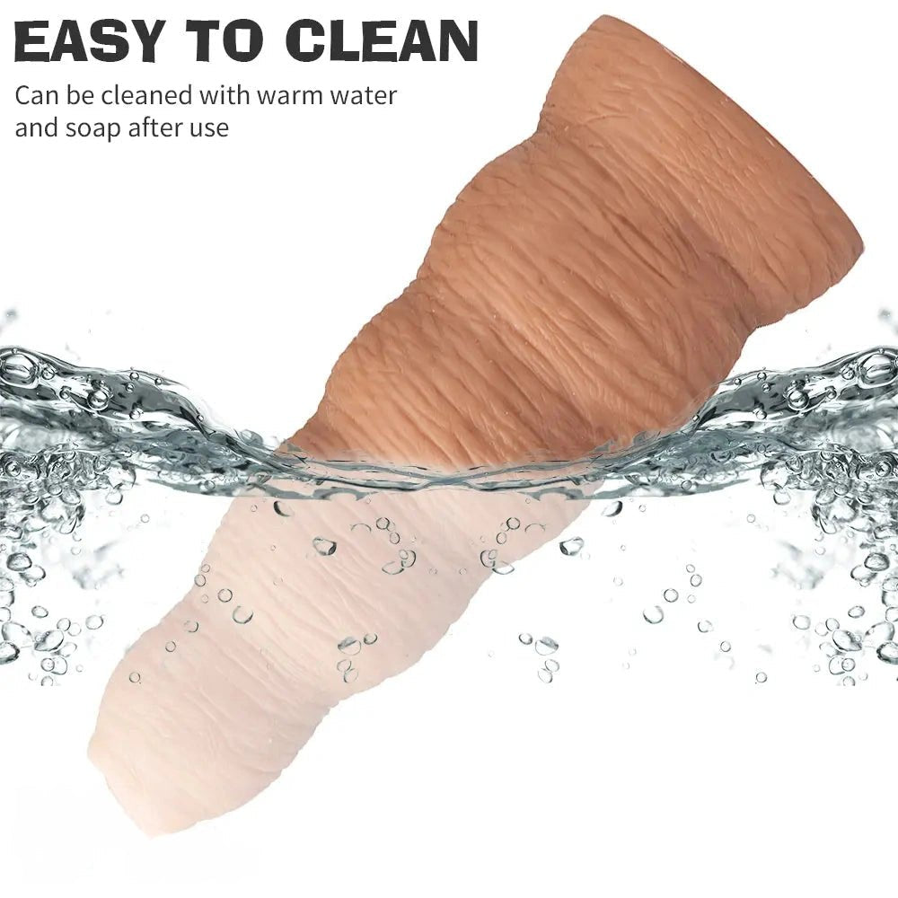 Flesh tone ribbed realistic pvc dildo, photo 4